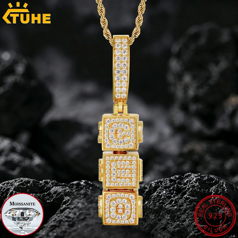 TUHE Luxury Iced Out Moissanite Cube Pendant Necklace S925 Sterling Silver Letter Necklace For Men Hip Hop Jewelry Gifts
TUHE Luxury Iced Out Moissanite Cube Pendant Necklace S925 Sterling Silver Letter Necklace For Men Hip Hop Jewelry Gifts