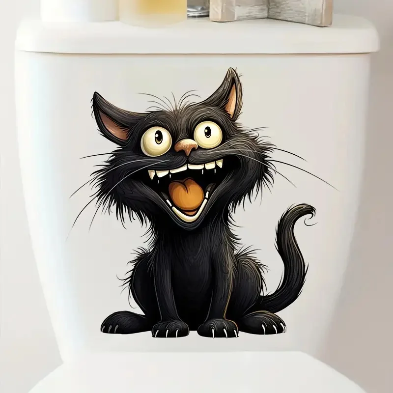 Happy Black Cat Toilet Lid Decal, Self-Adhesive Waterproof Bathroom Wall Sticker, Animal Print Ceramic Surface Decor
Happy Black Cat Toilet Lid Decal, Self-Adhesive Waterproof Bathroom Wall Sticker, Animal Print Ceramic Surface Decor