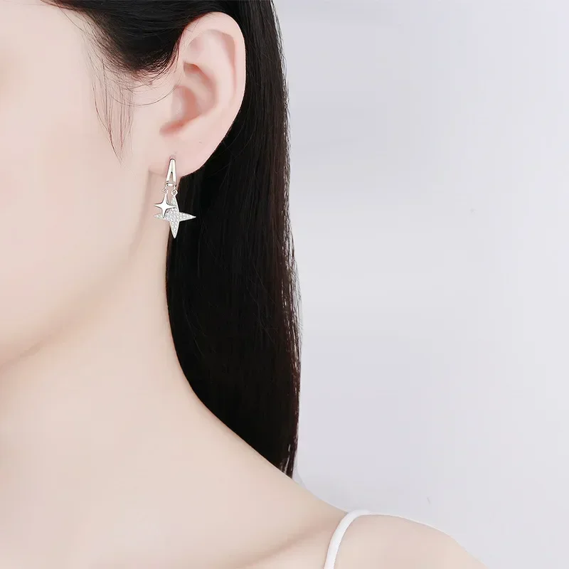 Shiny PT950 Platinum Drop Earrings Fine Jewelry Stars Style for Girl Total 0.44ct Moissanite Diamond GRA Certified for Women Ins
Shiny PT950 Platinum Drop Earrings Fine Jewelry Stars Style for Girl Total 0.44ct Moissanite Diamond GRA Certified for Women Ins