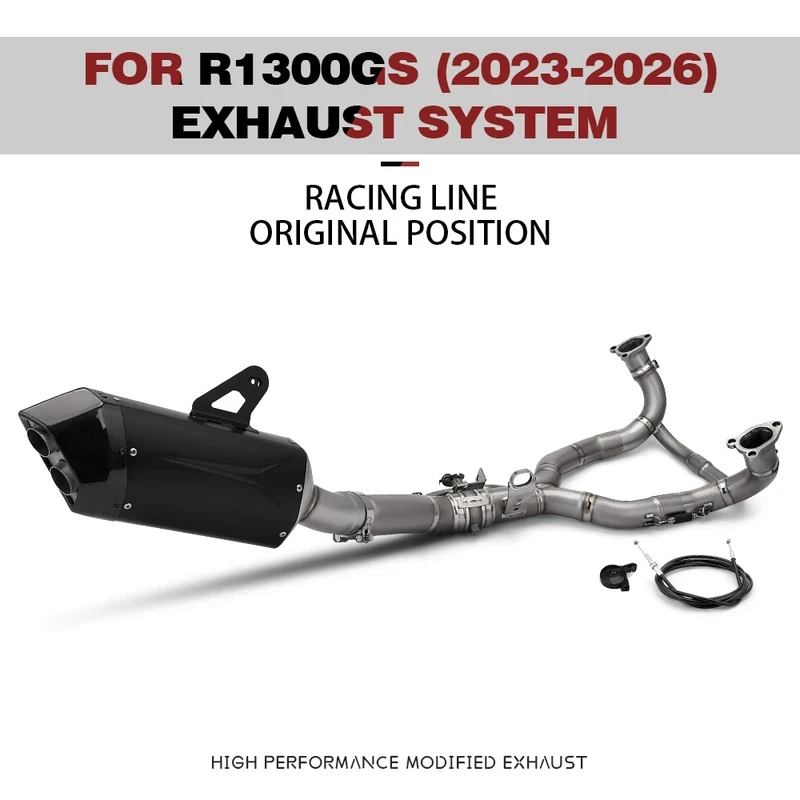 Motorcycle Titanium Exhaust Front Pipe Manifold Electronic Control Valve Replacement For R1300GS ADV R1300R R1300RS