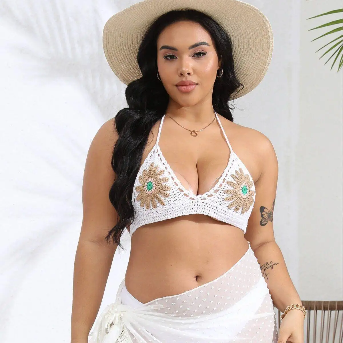 Sexy Beach Bikini Top Women's Cross-Border Floral Splicing Strap Pure Hand Hooked Pure Color City Walk Summer Season Other Ma...
Sexy Beach Bikini Top Women's Cross-Border Floral Splicing Strap Pure Hand Hooked Pure Color City Walk Summer Season Other Ma...