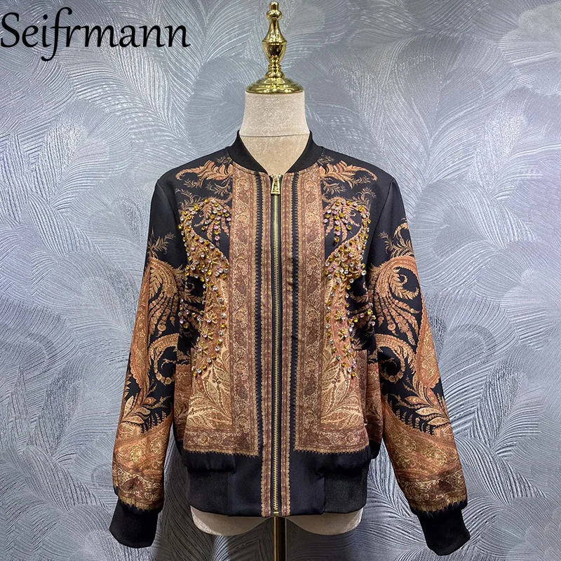 Seifrmann 2026 Summer Women's New Fashionable Stand up Collar Long Sleeve Nail Bead Jacquard Zipper Coat
Seifrmann 2026 Summer Women's New Fashionable Stand up Collar Long Sleeve Nail Bead Jacquard Zipper Coat