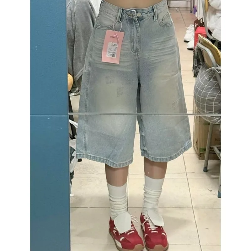 Womens Jeans and Pants Light Blue High Street Wide Leg Washed Distressed Faded Cropped Straight Summer New Trendy Vintage Style
Womens Jeans and Pants Light Blue High Street Wide Leg Washed Distressed Faded Cropped Straight Summer New Trendy Vintage Style
