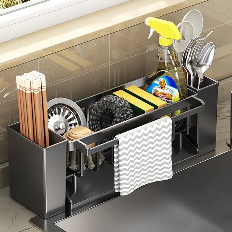 Kitchen Sink Drain Rack Organizer Soap Sponge Storage Holder Dishcloth Towel Rack Countertop Storage Basket Kitchen Accessories
Kitchen Sink Drain Rack Organizer Soap Sponge Storage Holder Dishcloth Towel Rack Countertop Storage Basket Kitchen Accessories