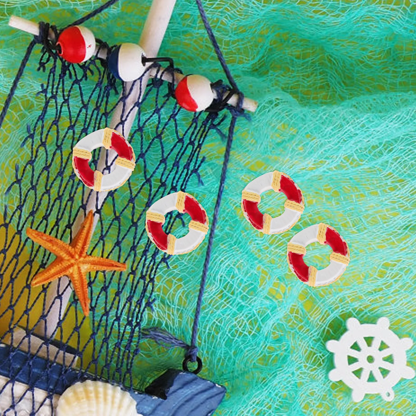 4Pcs Buoy Nautical Decor Coastal Table Centerpieces Miniature Swim Ring Beach Miniatures for Crafts Ocean Series
4Pcs Buoy Nautical Decor Coastal Table Centerpieces Miniature Swim Ring Beach Miniatures for Crafts Ocean Series