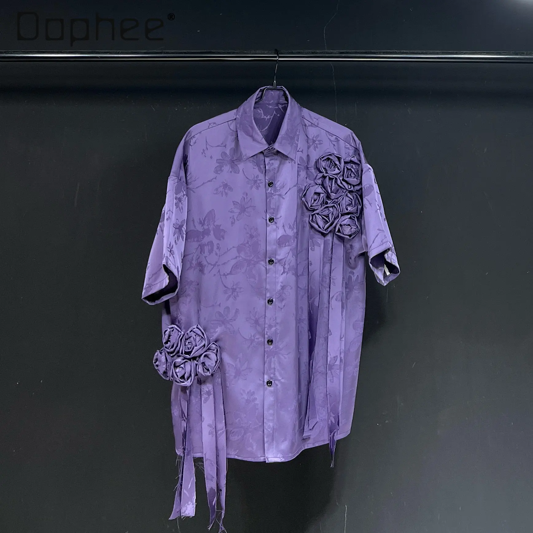 2026 Summer New Arrival Men's Purple Rose Floral Decor Lightweight Loose Casual Daily Turn-Down Collar Short Sleeve Shirt
2026 Summer New Arrival Men's Purple Rose Floral Decor Lightweight Loose Casual Daily Turn-Down Collar Short Sleeve Shirt