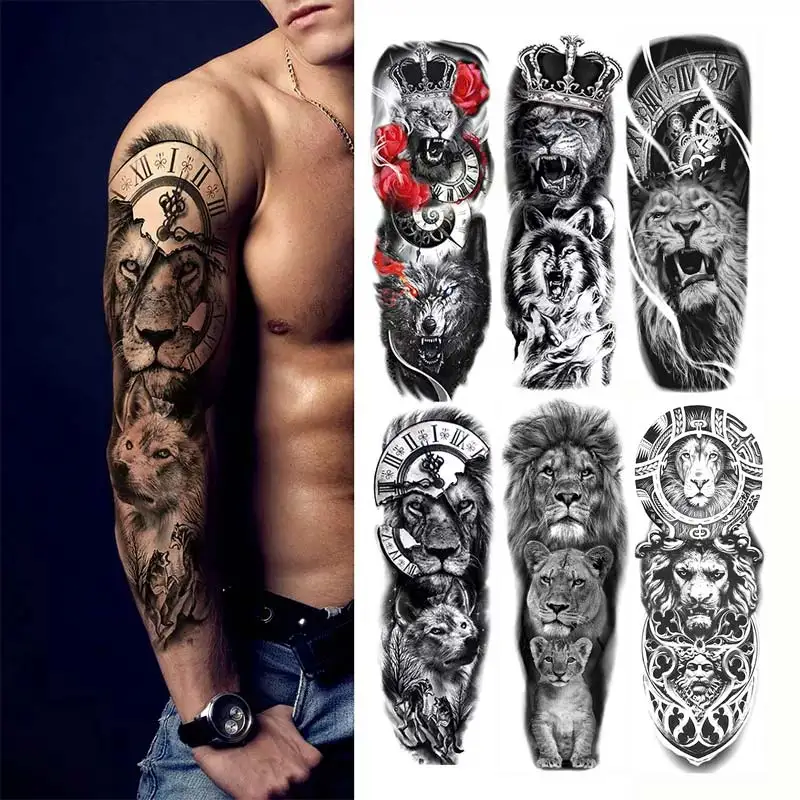 Temporary Tattoos for Men Full Arm Tattoo Fake Big Sleeve Tattoo Sticker Body Art Tiger Wolf Designs Sticker Large
Temporary Tattoos for Men Full Arm Tattoo Fake Big Sleeve Tattoo Sticker Body Art Tiger Wolf Designs Sticker Large