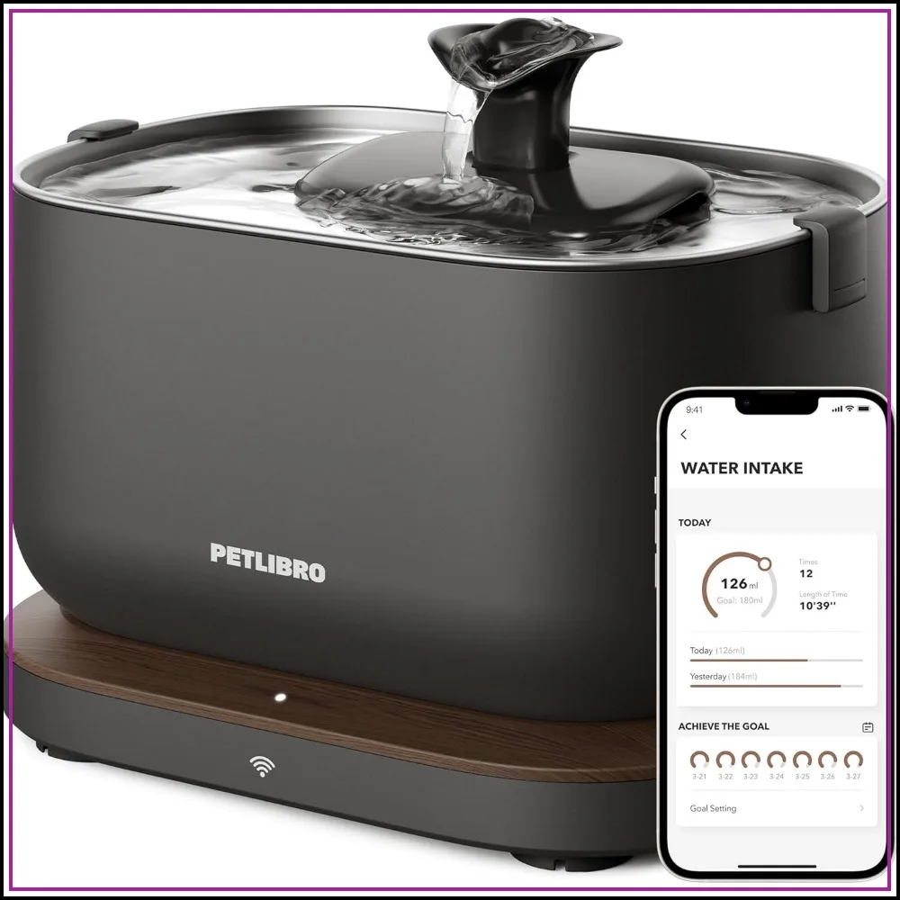 Smart Cat Water Fountain with App Monitoring, 2.5L Stainless Steel Tray, Wi-Fi Pet Water Dispenser
Smart Cat Water Fountain with App Monitoring, 2.5L Stainless Steel Tray, Wi-Fi Pet Water Dispenser
