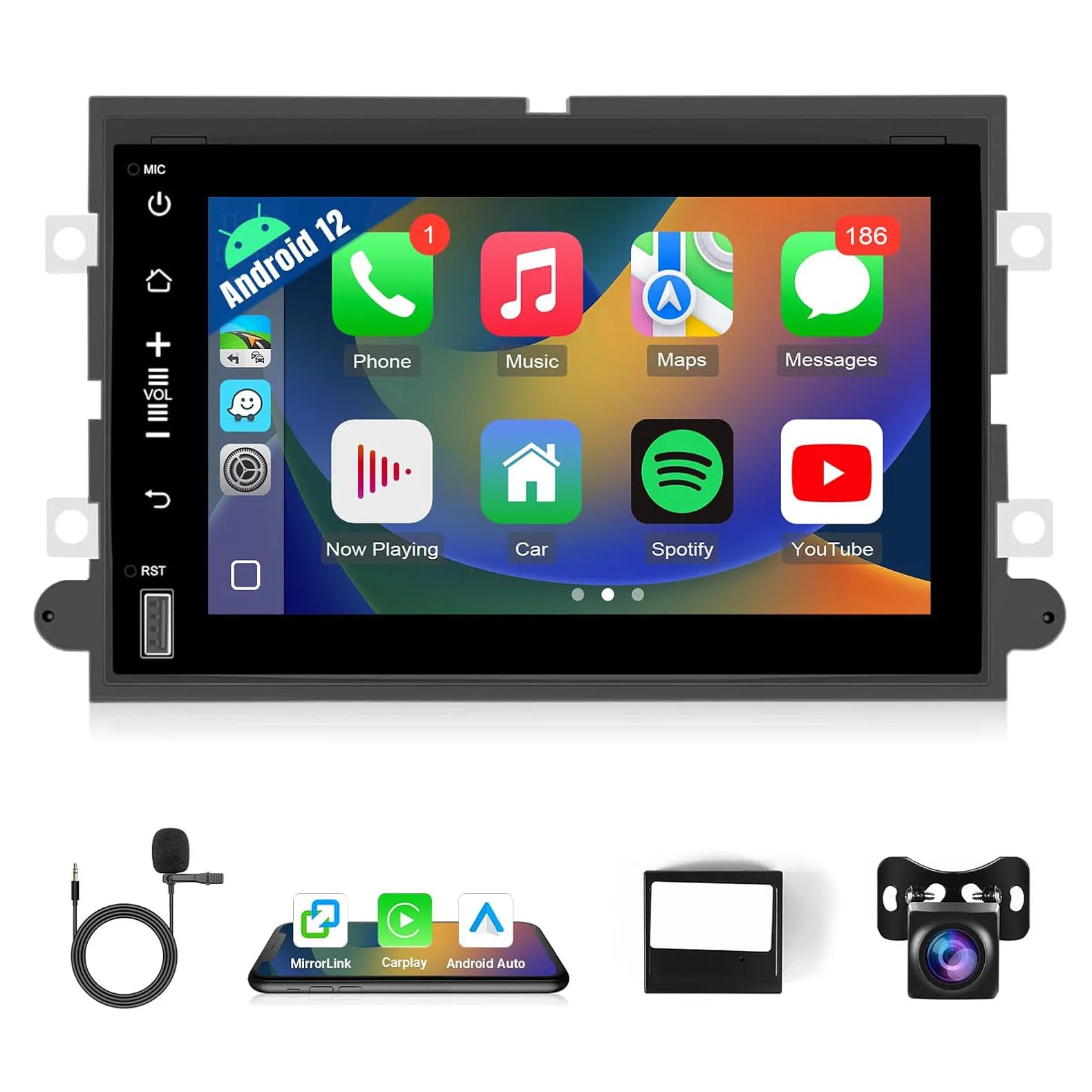 7 inch Screen Car Stereo with Wireless CarPlay Andriod Auto GPS Navigationt Bluetooth SWC HD Backup Camera (for Most Ford Models
7 inch Screen Car Stereo with Wireless CarPlay Andriod Auto GPS Navigationt Bluetooth SWC HD Backup Camera (for Most Ford Models