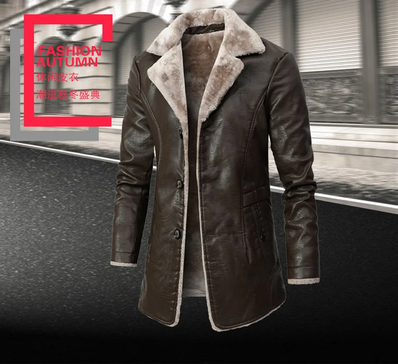 Men Business Faux Leather Jacket Leather Blazers High Quality Jacket Men Vintage Fur Collar Motorcycle Leather Windbreak Coat
Men Business Faux Leather Jacket Leather Blazers High Quality Jacket Men Vintage Fur Collar Motorcycle Leather Windbreak Coat