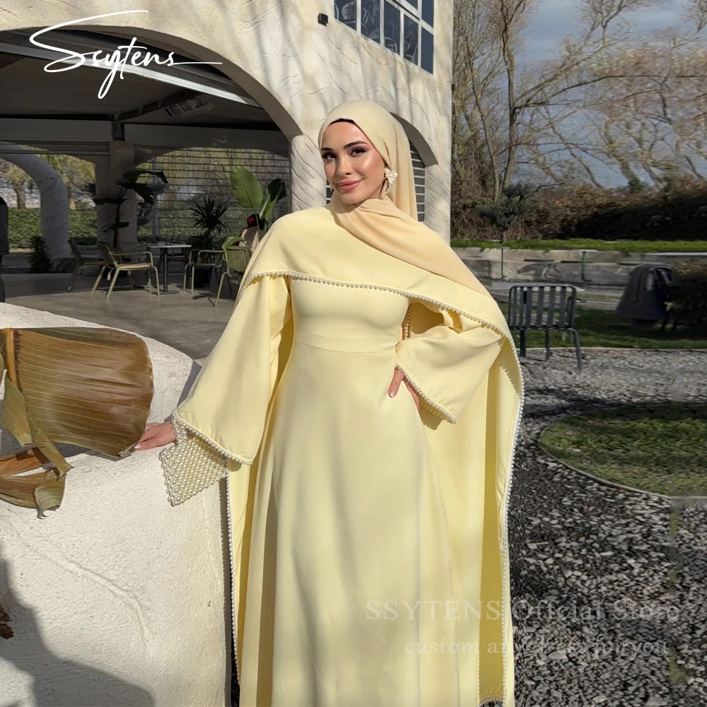 SSYTENS Customized Modest Evening Dress Pearls Full Sleeves Yellow Scarf Elegant Wedding Guest Gown for Women Formal Party Dress
SSYTENS Customized Modest Evening Dress Pearls Full Sleeves Yellow Scarf Elegant Wedding Guest Gown for Women Formal Party Dress