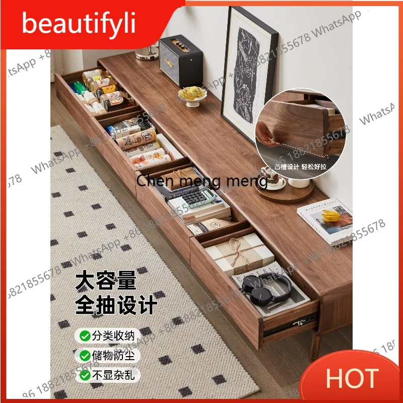 D80 Solid wood TV cabinet modern simple style black walnut solid wood coffee table combination living room furniture
D80 Solid wood TV cabinet modern simple style black walnut solid wood coffee table combination living room furniture