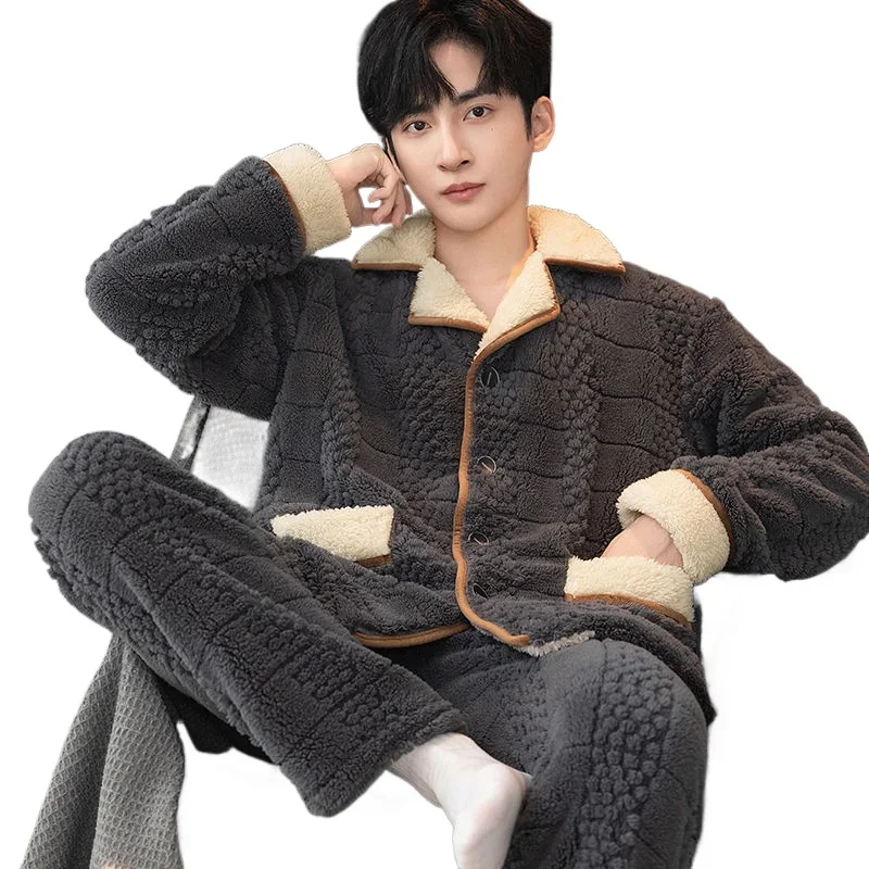 Autumn/Winter Flannel Men's Pajamas Men's Winter Thickened Coral Velvet Long Sleeves Plus Size Winter Homewear Winter Sleepwear
Autumn/Winter Flannel Men's Pajamas Men's Winter Thickened Coral Velvet Long Sleeves Plus Size Winter Homewear Winter Sleepwear