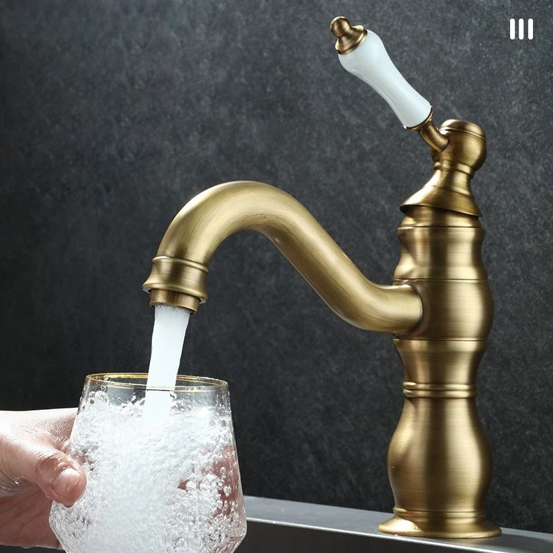 Vintage Copper Basin Faucet French-Style Luxury Bathroom Cabinet Bathroom Sink Hot & Cold Water Faucet Rotatable
Vintage Copper Basin Faucet French-Style Luxury Bathroom Cabinet Bathroom Sink Hot & Cold Water Faucet Rotatable