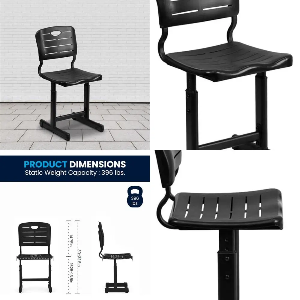 Black Adjustable Height Student Desk Chair with Pedestal Base
Black Adjustable Height Student Desk Chair with Pedestal Base