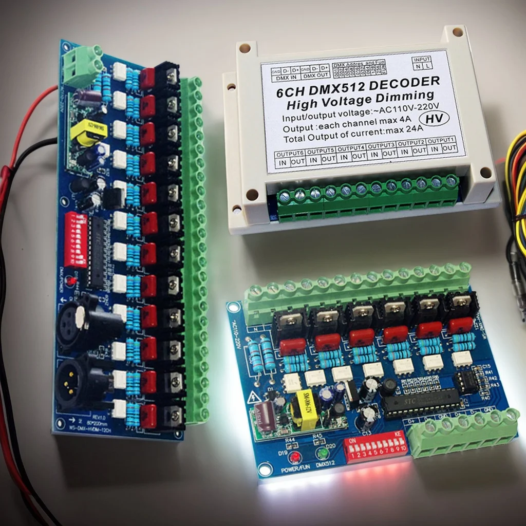 6-канальный 12-канальный декодер DMX512, DMX AC110V-220V, высокое напряжение, 50 Гц, 6/12 каналов, диммерная плата для ламп накаливания, сценические светильники
6-канальный 12-канальный декодер DMX512, DMX AC110V-220V, высокое напряжение, 50 Гц, 6/12 каналов, диммерная плата для ламп накаливания, сценические светильники