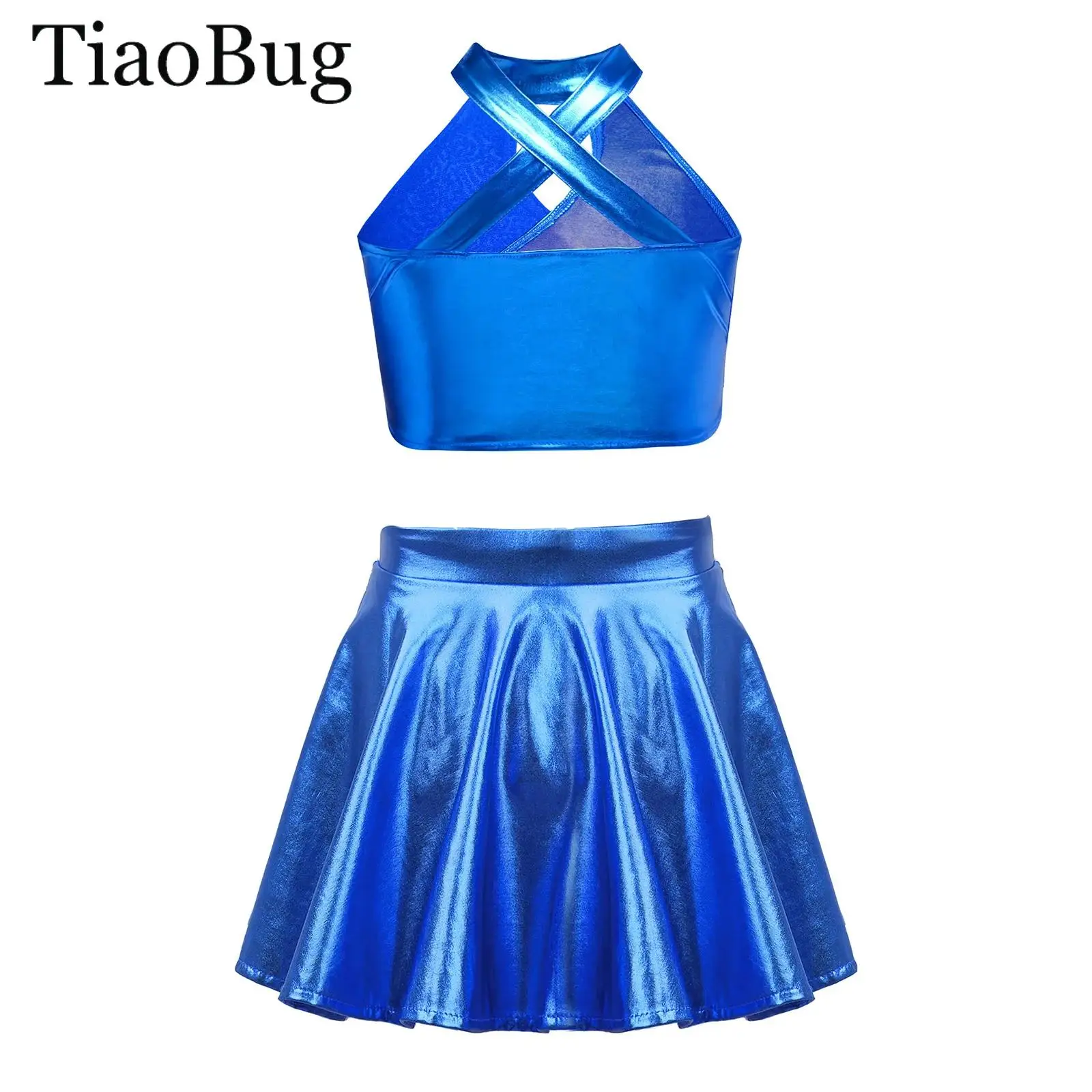 Girls Jazz Dance Outfit Shiny Sequins Crop Top with Metallic Skirt Latin Ballet Dancewear Cheerleading Stage Performance Costume
Girls Jazz Dance Outfit Shiny Sequins Crop Top with Metallic Skirt Latin Ballet Dancewear Cheerleading Stage Performance Costume