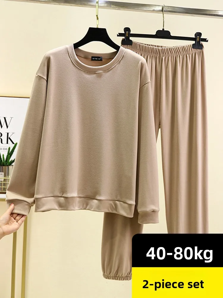 Women's plus Size Long Sleeve Sleepwear Set Warm Home Clothes Winter Loose Fit Fleece Lined Sweatshirt And Pants Ensemble
Women's plus Size Long Sleeve Sleepwear Set Warm Home Clothes Winter Loose Fit Fleece Lined Sweatshirt And Pants Ensemble