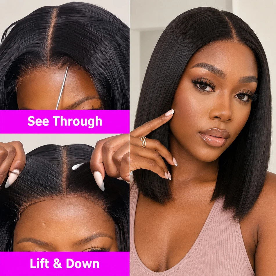 12 Inch Short Bob Wig Human Hair 200% Density Straight Ready to Put On Go Wig Pre Cut 5x5 4x4 Lace Closure Beginner Friendly Natural Color Peruvian Virgin Human Hair Wig Beginner Friendly
12 Inch Short Bob Wig Human Hair 200% Density Straight Ready to Put On Go Wig Pre Cut 5x5 4x4 Lace Closure Beginner Friendly Natural Color Peruvian Virgin Human Hair Wig Beginner Friendly