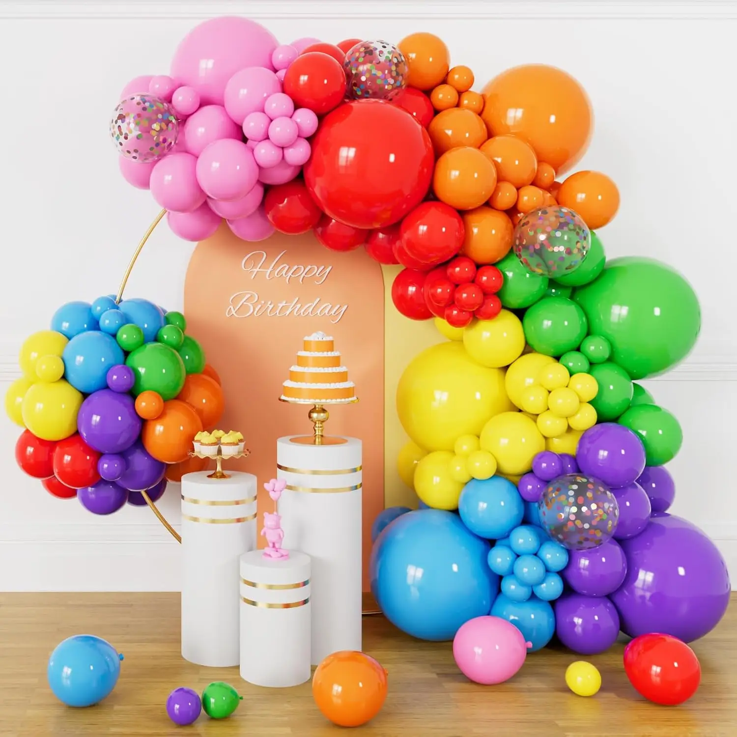 162Pcs Colorful Rainbow Balloons Arch Kit, Diffrent Size Rainbow Balloon Garland Colores for Birthday Baby Shower Party Supplies
162Pcs Colorful Rainbow Balloons Arch Kit, Diffrent Size Rainbow Balloon Garland Colores for Birthday Baby Shower Party Supplies
