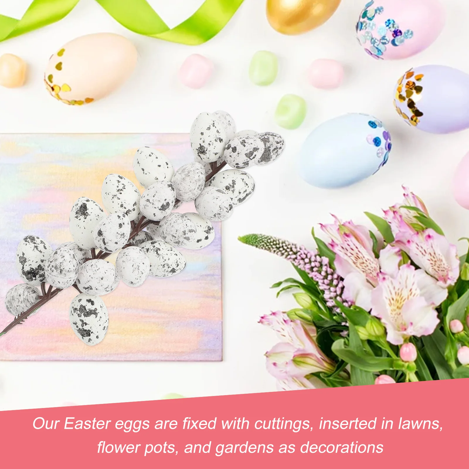 4Pcs Decorative Egg Branch Easter Eggs Adornment Realistic Fake Branch for Home Festival Decoration Party Atmosphere Enhancer
4Pcs Decorative Egg Branch Easter Eggs Adornment Realistic Fake Branch for Home Festival Decoration Party Atmosphere Enhancer