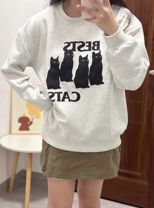 2024 autumn and winter new cat party printed hoodie sweater trendy sweater loose casual cotton hoodie sweater
2024 autumn and winter new cat party printed hoodie sweater trendy sweater loose casual cotton hoodie sweater