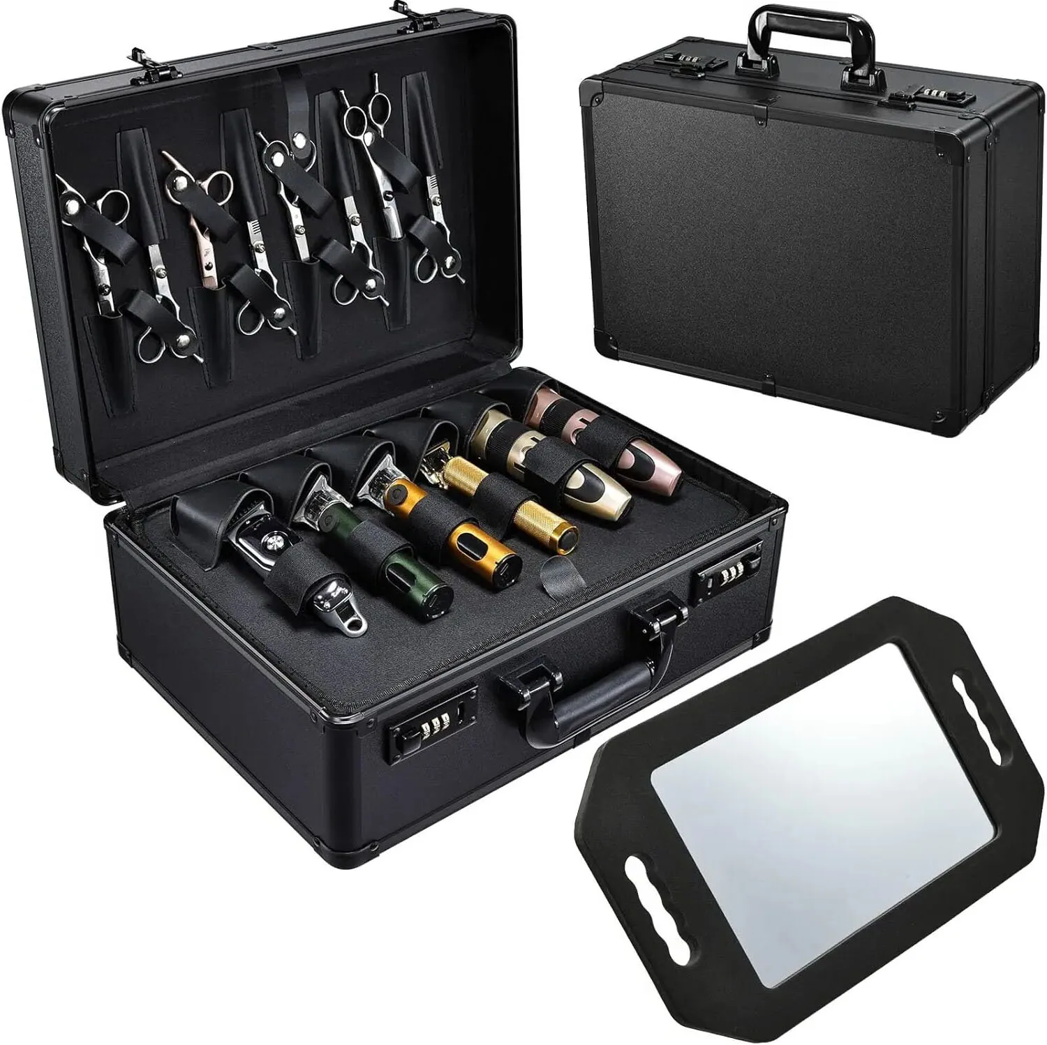 Barber Accessories Case, Profesional Barbers Briefcase Tool Case for Clippers and Supplies, Barbers Suitcase with Code Lock
Barber Accessories Case, Profesional Barbers Briefcase Tool Case for Clippers and Supplies, Barbers Suitcase with Code Lock