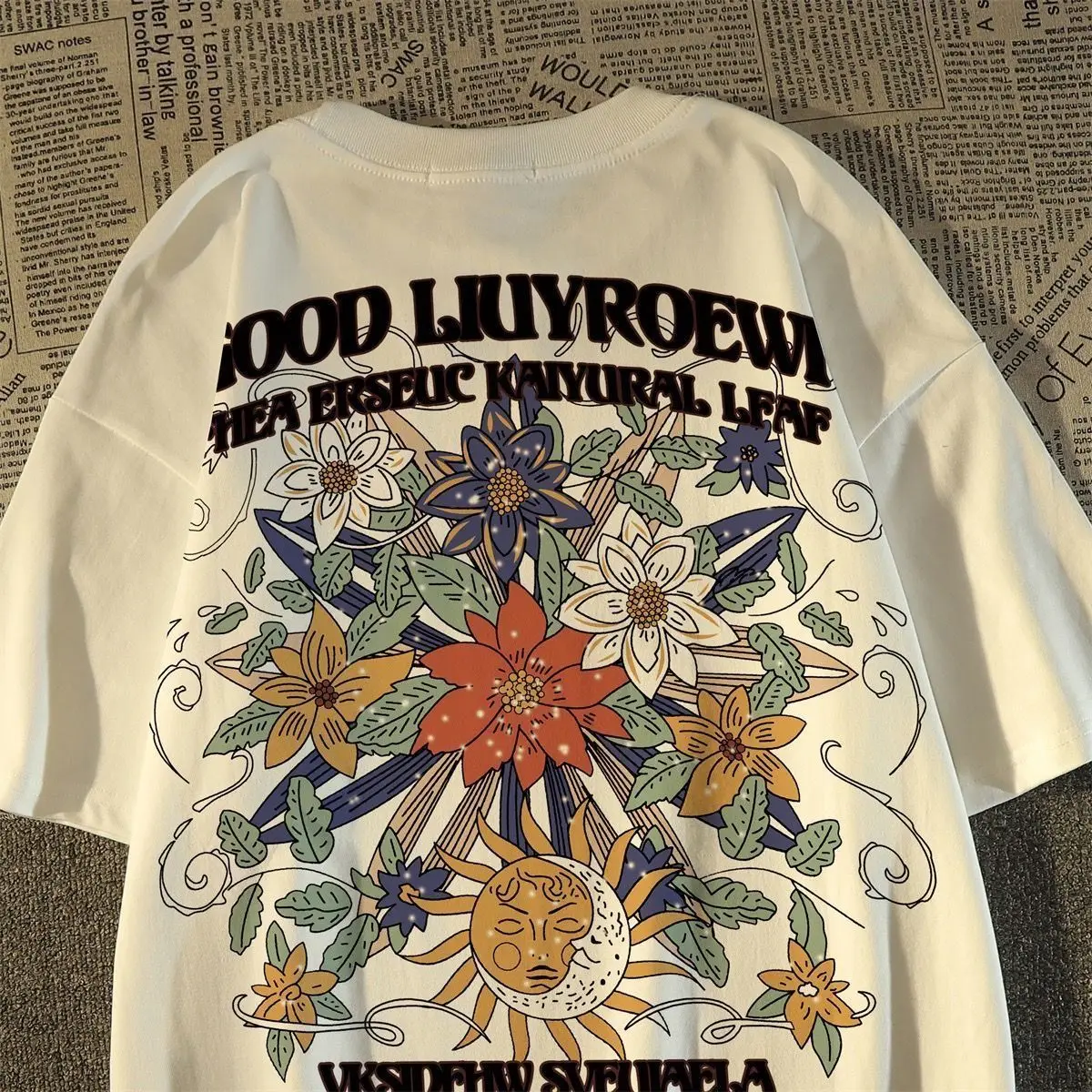 Pure cotton American retro flower print short-sleeved T-shirt men's summer loose trendy brand oversize top half-sleeved y2k tops
Pure cotton American retro flower print short-sleeved T-shirt men's summer loose trendy brand oversize top half-sleeved y2k tops
