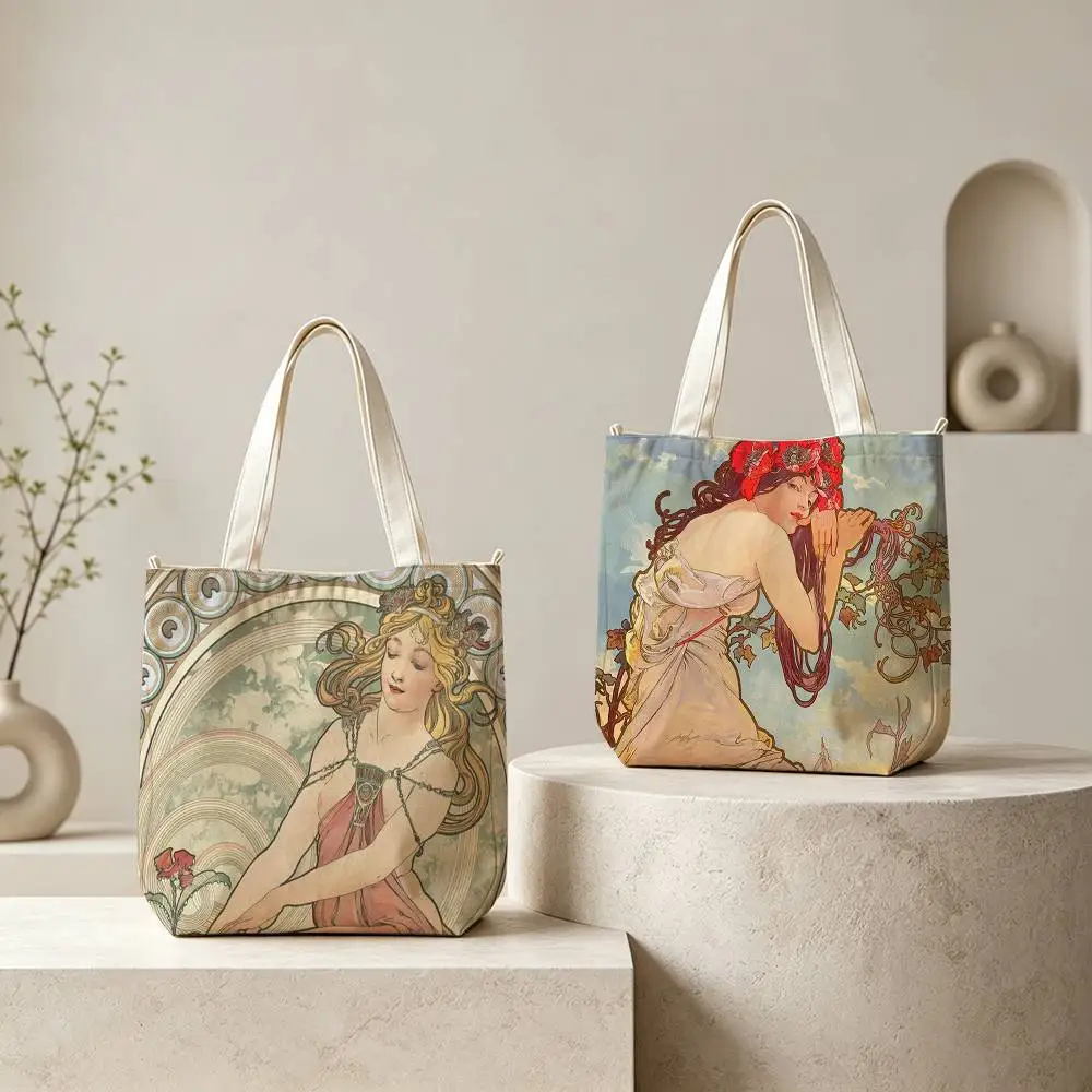 ART Alphonse Mucha Tote Bag for Women Reusable Shopping Tote Bag Zippered Shoulder Bags Print
ART Alphonse Mucha Tote Bag for Women Reusable Shopping Tote Bag Zippered Shoulder Bags Print