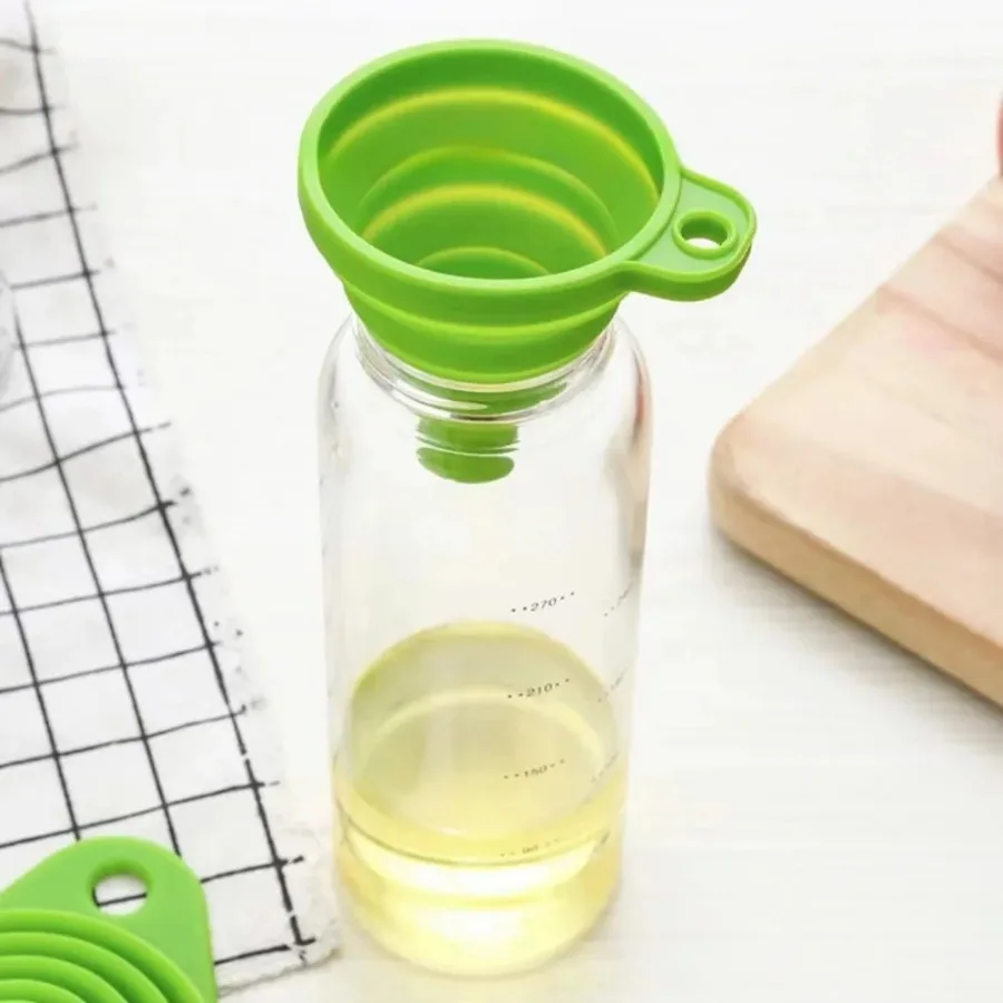 Mini Silicone Gel Foldable Funnel Collapsible Hopper Design, Practical Kitchen Tool, Suitable for Water Bottle & Liquid Transfer
Mini Silicone Gel Foldable Funnel Collapsible Hopper Design, Practical Kitchen Tool, Suitable for Water Bottle & Liquid Transfer