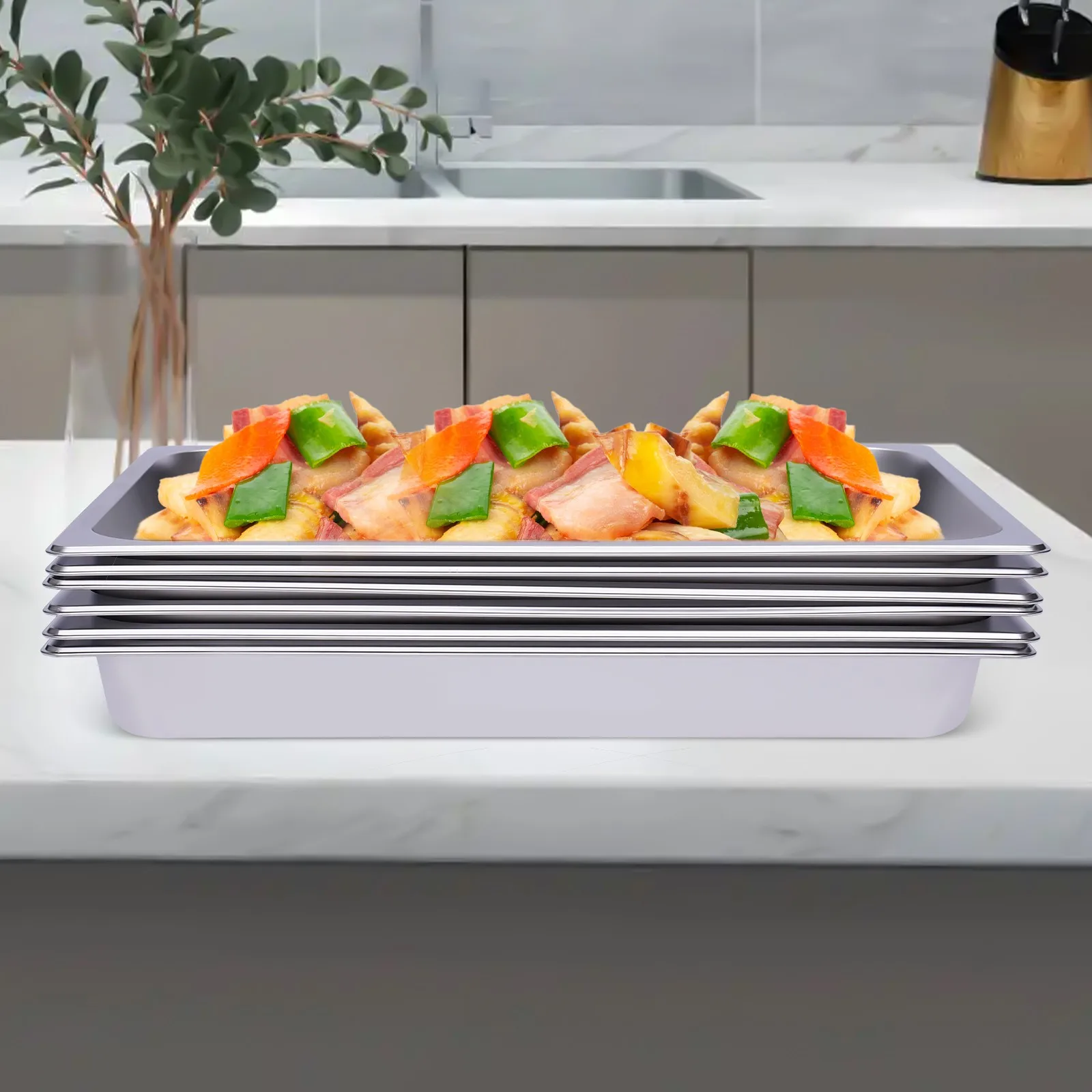 Full Size Steam Table Pans 6 Pack 25 Inch Deep Commercial Kitchen Catering Durable Stainless Steel Food Storage
Full Size Steam Table Pans 6 Pack 25 Inch Deep Commercial Kitchen Catering Durable Stainless Steel Food Storage