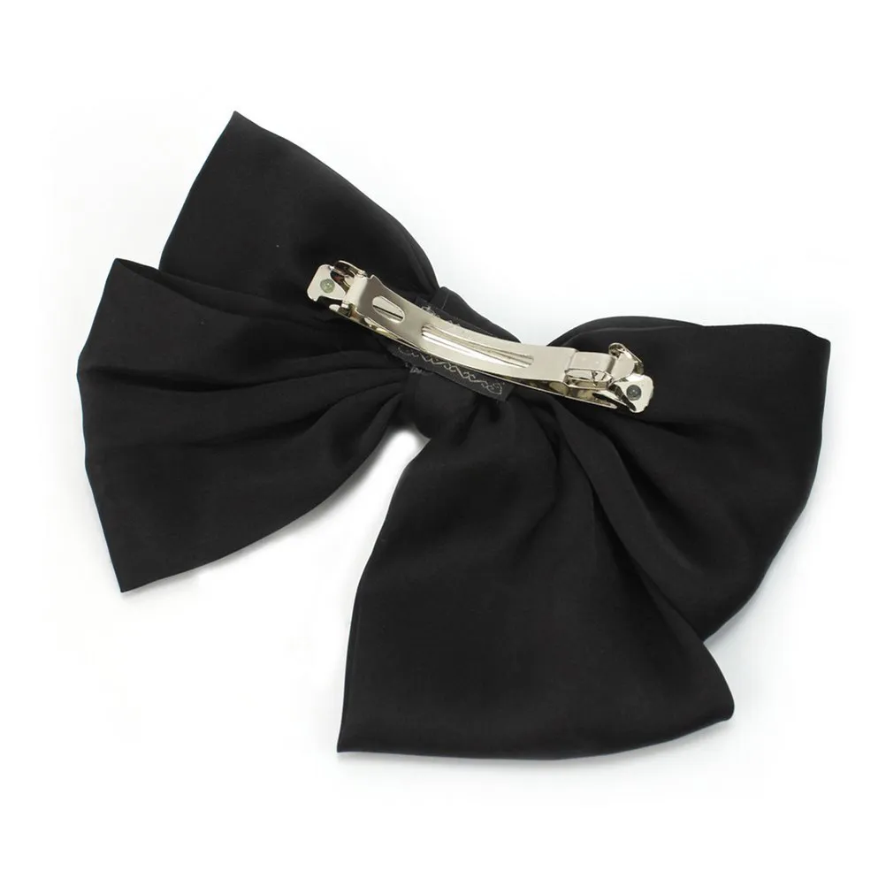 Women Girls Black Bowknot Hair Clip Satin Bow 22x13cm Stainless Steel Hairpin 10Cm Clip Simple Delicate Elegant Headwear
Women Girls Black Bowknot Hair Clip Satin Bow 22x13cm Stainless Steel Hairpin 10Cm Clip Simple Delicate Elegant Headwear