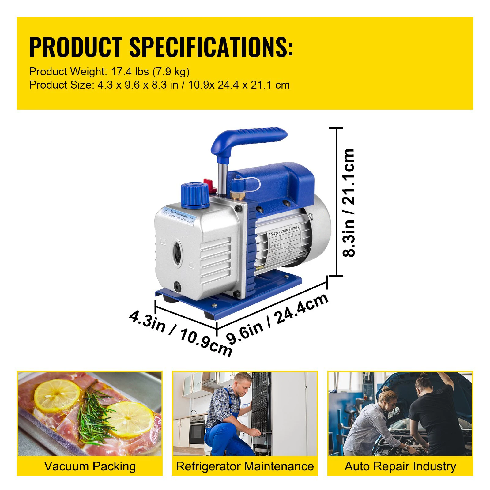SIHAO 1.8-4.8CFM Vacuum Pump Kit with Gauges for HVAC Refrigeration Automobile Air Condition Maintenance System
SIHAO 1.8-4.8CFM Vacuum Pump Kit with Gauges for HVAC Refrigeration Automobile Air Condition Maintenance System