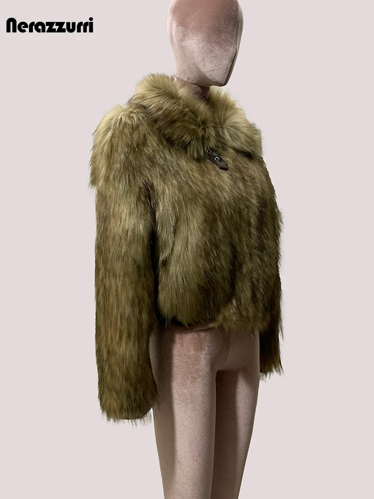 Nerazzurri Winter Short Warm Thick Hairy Shaggy Faux Fur Coat Women Long Sleeve Zipper Fluffy Jacket Luxury Designer Clothing
Nerazzurri Winter Short Warm Thick Hairy Shaggy Faux Fur Coat Women Long Sleeve Zipper Fluffy Jacket Luxury Designer Clothing