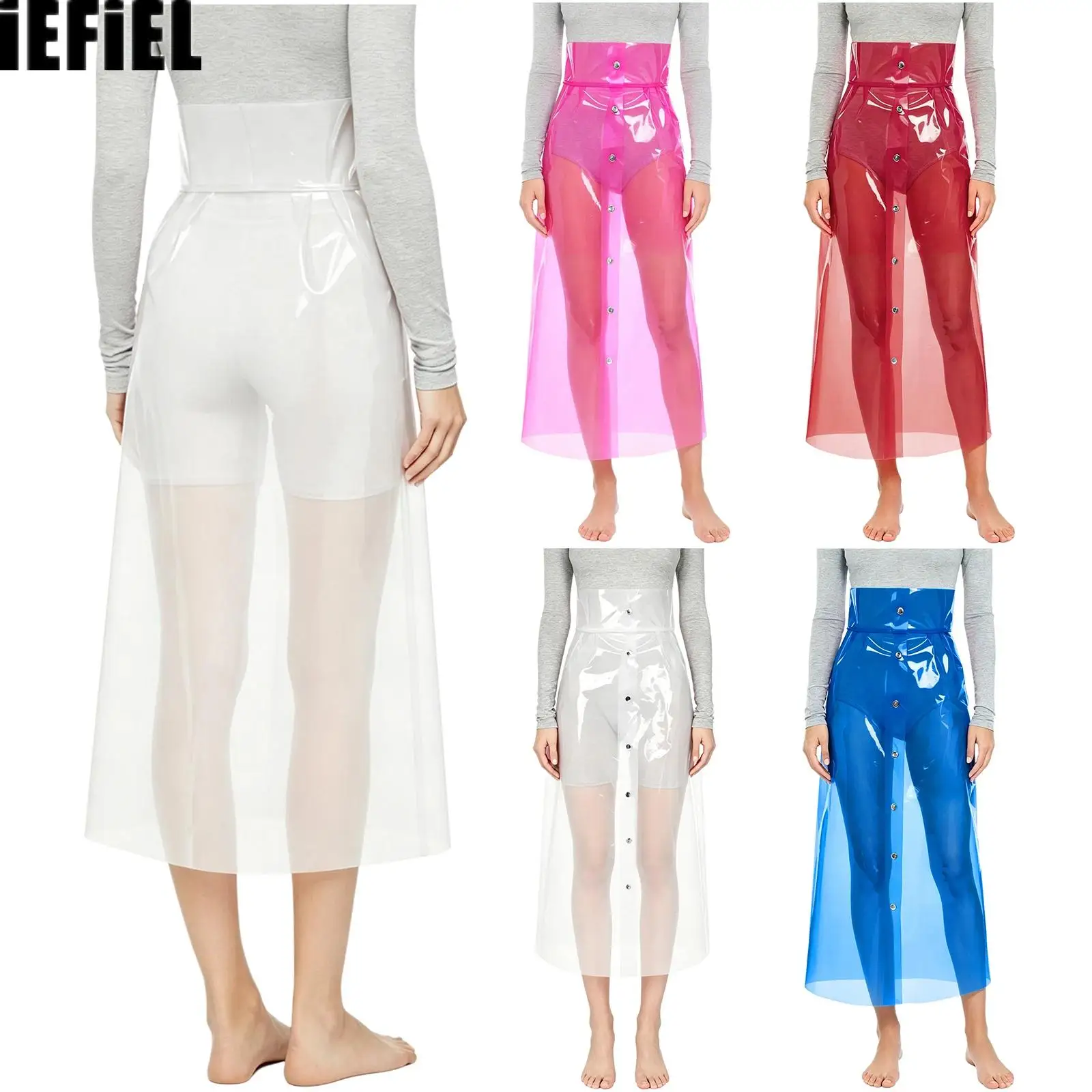 Women See Through Pencil Skirt High Waist PVC Skirts Sheer Wet Look Cover Up Midi Skirt Buttons Bodycon Skir for Party Beachwear
Women See Through Pencil Skirt High Waist PVC Skirts Sheer Wet Look Cover Up Midi Skirt Buttons Bodycon Skir for Party Beachwear
