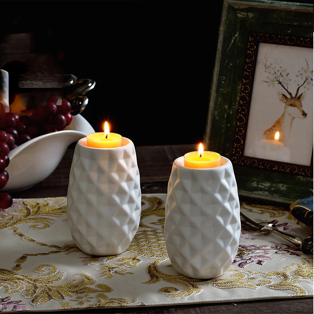 Pineapple Style Candlestick Ceramic Holder Decor Desktop Adornment Tabletop Ornament Home Christmas Party
Pineapple Style Candlestick Ceramic Holder Decor Desktop Adornment Tabletop Ornament Home Christmas Party