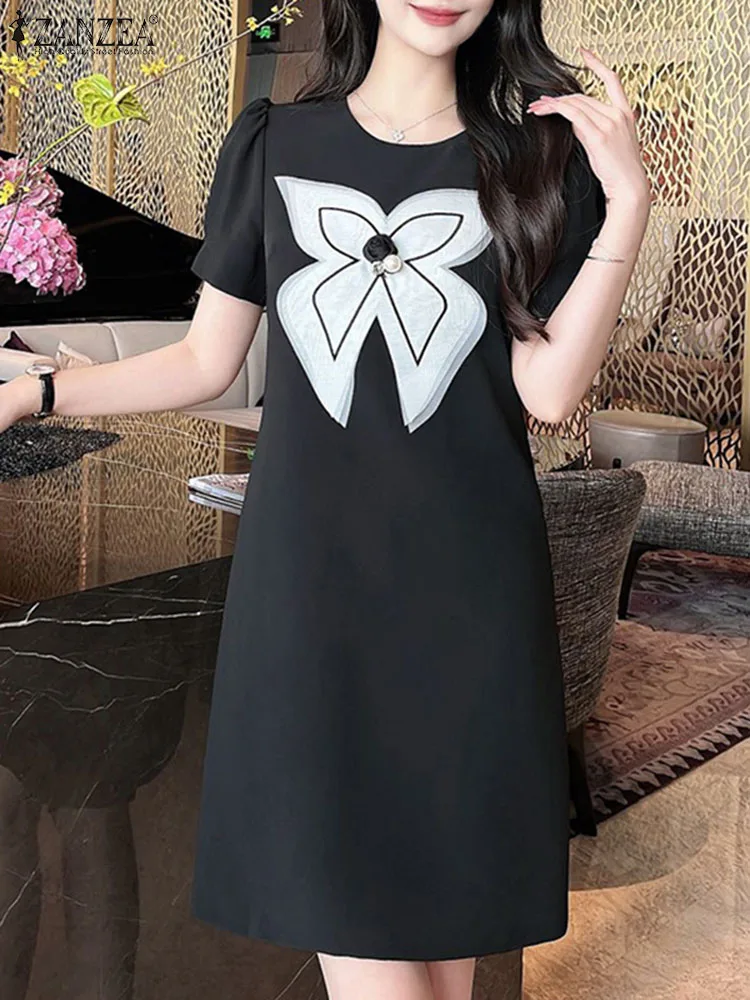 Women Summer Dress ZANZEA Elegant O Neck Short Sleeve Party Vestidos Fashion Bow Tie Printed Casual Holiday Sundress Oversized
Women Summer Dress ZANZEA Elegant O Neck Short Sleeve Party Vestidos Fashion Bow Tie Printed Casual Holiday Sundress Oversized