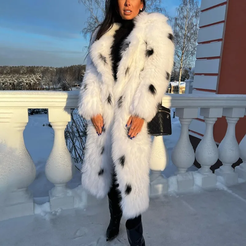 Tuularose Women's Leopard Print Faux Fur Winter Thickened Warm Long Open Fur Coats New Lapel High Street Female Parka Faux Fur
Tuularose Women's Leopard Print Faux Fur Winter Thickened Warm Long Open Fur Coats New Lapel High Street Female Parka Faux Fur
