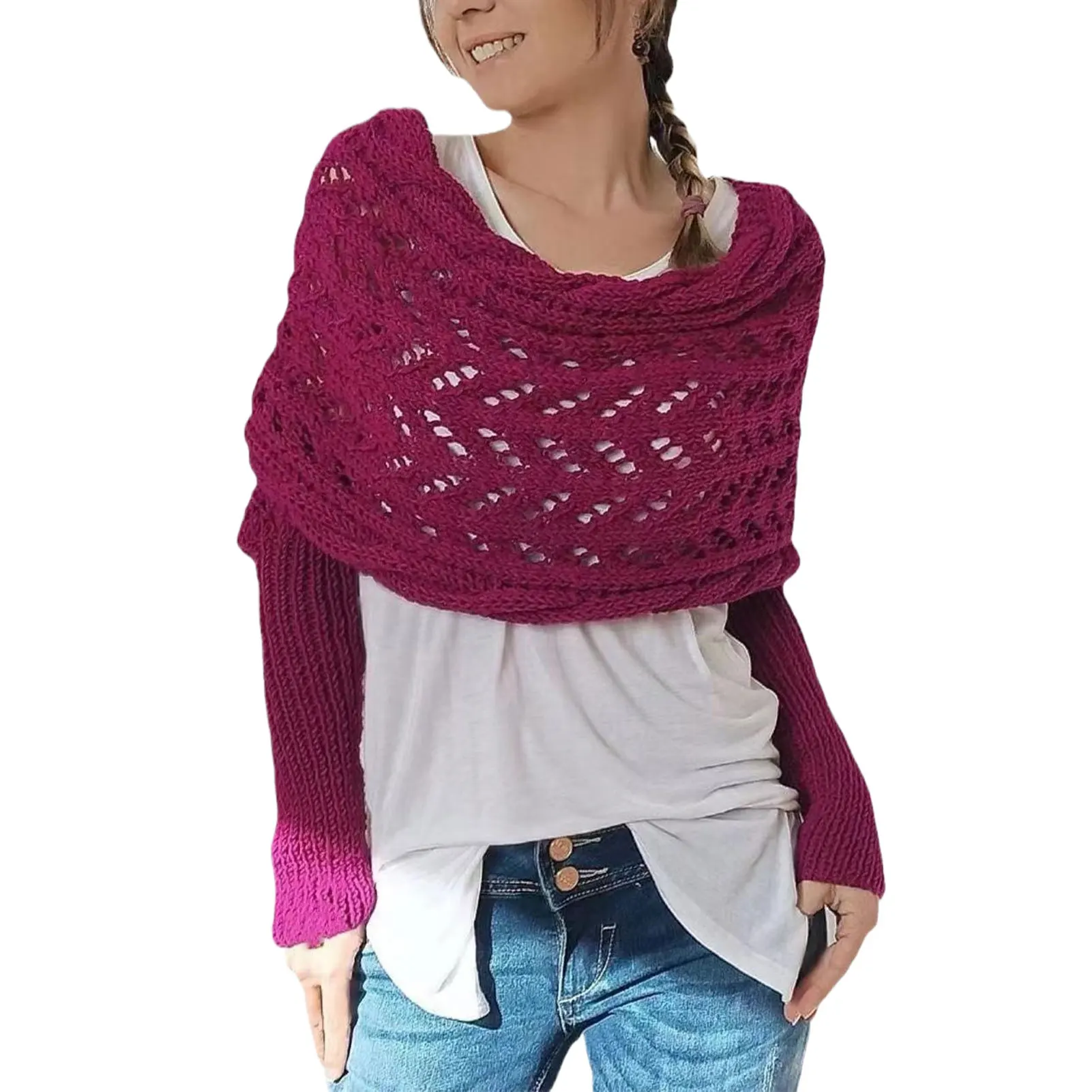Hollow Out Scarf With Sleeve Made Of Fabric For Skin Friendly Comfort Hollowed Out Scarf
Hollow Out Scarf With Sleeve Made Of Fabric For Skin Friendly Comfort Hollowed Out Scarf