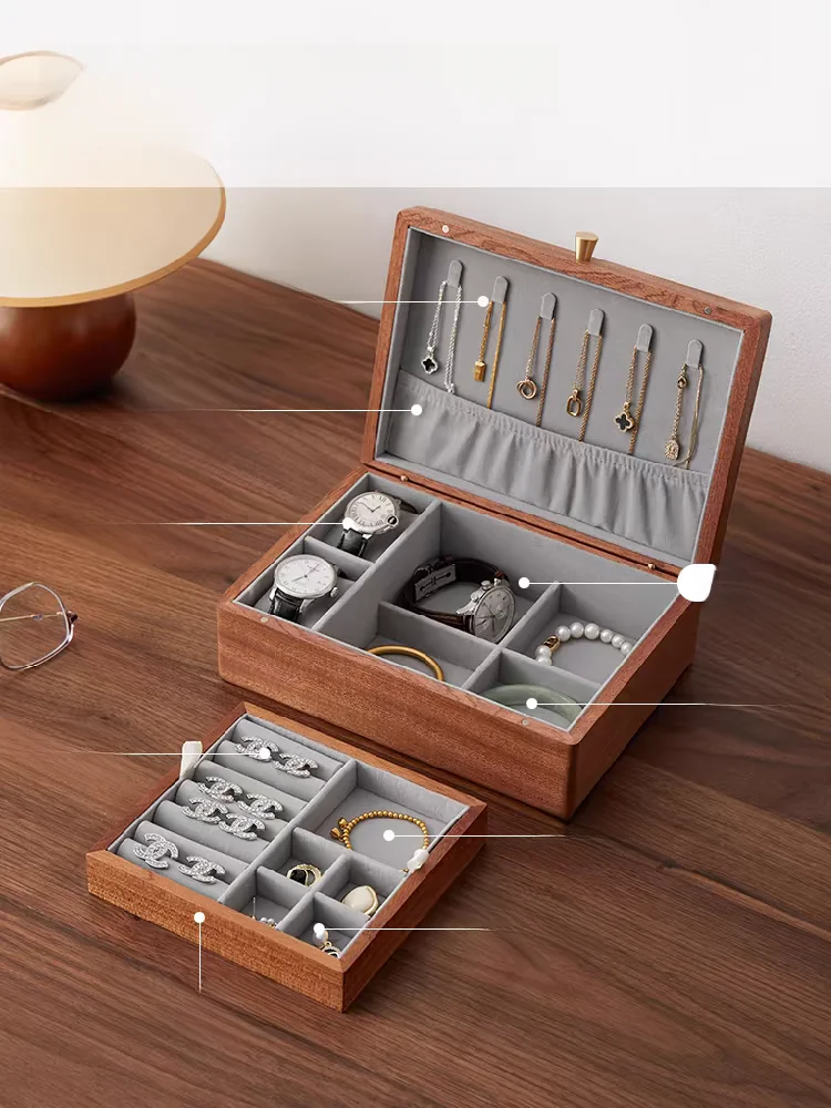 High-End Vintage Wooden Jewelry Box Luxury Necklace Earring Ring Storage Organizer Box for Desktop Rustic Handmade Wooden Box
High-End Vintage Wooden Jewelry Box Luxury Necklace Earring Ring Storage Organizer Box for Desktop Rustic Handmade Wooden Box