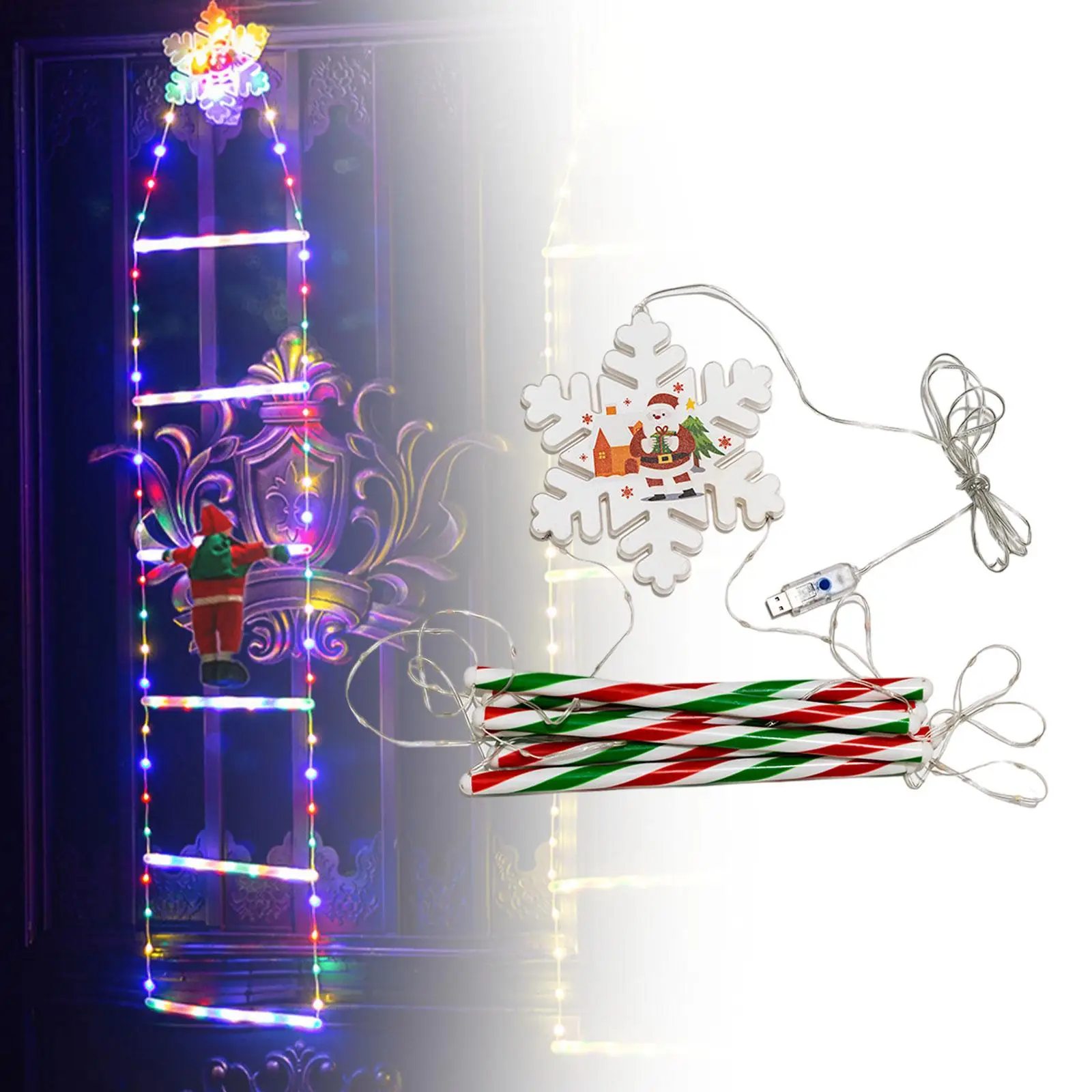 Christmas Lights Ladder Shape Christmas Decorations Lights Patio Lights Xmas Lights Decor for Backyard Room Door Outside Window
Christmas Lights Ladder Shape Christmas Decorations Lights Patio Lights Xmas Lights Decor for Backyard Room Door Outside Window
