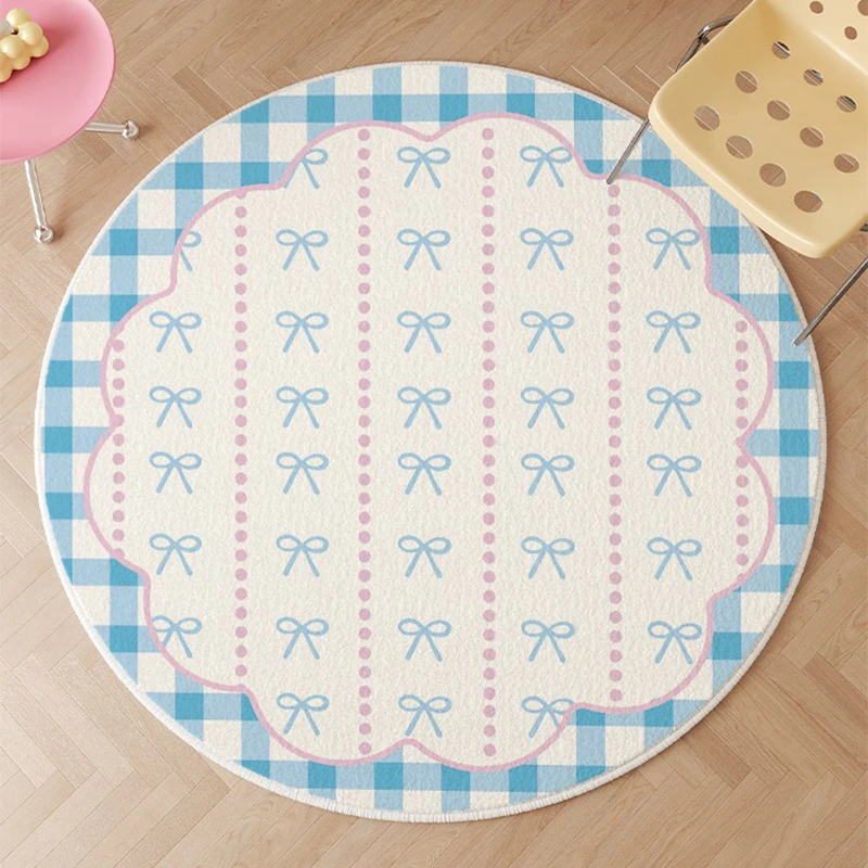 Round Living Room Carpet Blue Carpets Bow Rug Candy Color Cute Sweet Girl Home Decoration Rugs for Bedroom Bedside Floor Mat
Round Living Room Carpet Blue Carpets Bow Rug Candy Color Cute Sweet Girl Home Decoration Rugs for Bedroom Bedside Floor Mat