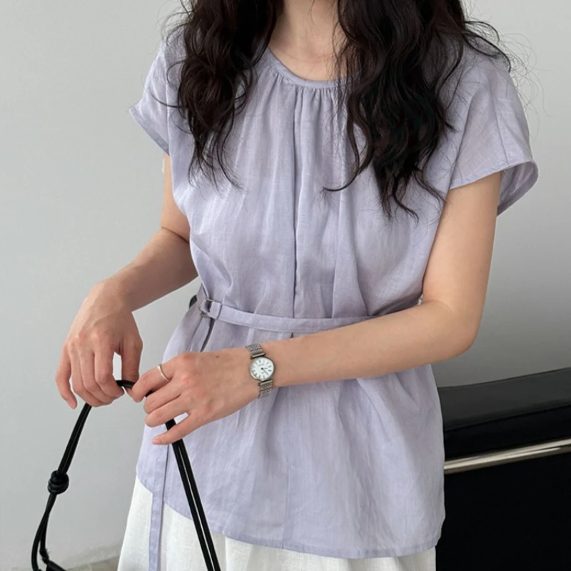 Blouses Women Shirt Round Neck Short Sleeve Tops Tight Waist Y2k Streetwear Vest Top Elegant Splice Shirts Solid 2026 Summer
Blouses Women Shirt Round Neck Short Sleeve Tops Tight Waist Y2k Streetwear Vest Top Elegant Splice Shirts Solid 2026 Summer