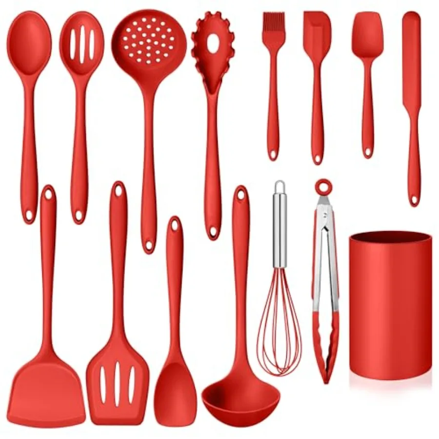 Homikit Kitchen Cooking Utensils Set with Holder, 15-Piece Silicone Spatula Set for Nonstick Cookware, 446°F Heat Resistant Spo
Homikit Kitchen Cooking Utensils Set with Holder, 15-Piece Silicone Spatula Set for Nonstick Cookware, 446°F Heat Resistant Spo