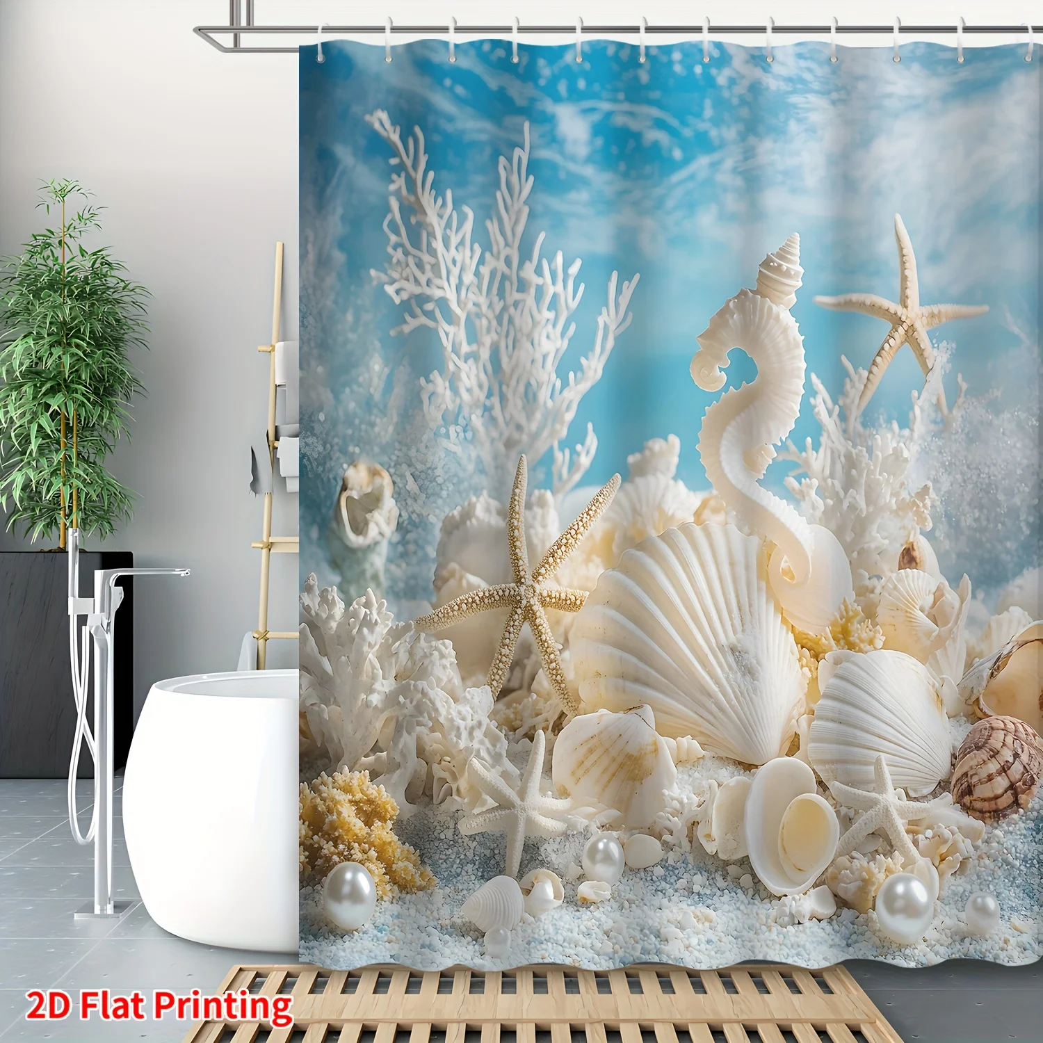 Ocean Life Shower Curtain Waterproof Fabric Bathroom Curtains Seahorse and Starfish Bath Screen Divider Home Decor
Ocean Life Shower Curtain Waterproof Fabric Bathroom Curtains Seahorse and Starfish Bath Screen Divider Home Decor