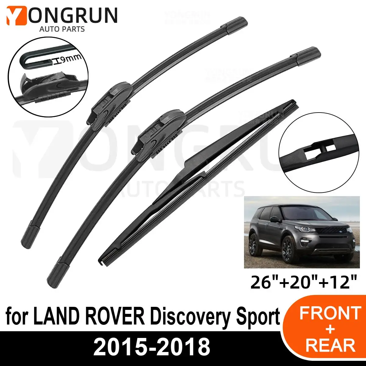 Щетка стеклоочистителя лобового стекла для LAND ROVER Discovery Sport 2015-2018, 3 шт.
Щетка стеклоочистителя лобового стекла для LAND ROVER Discovery Sport 2015-2018, 3 шт.