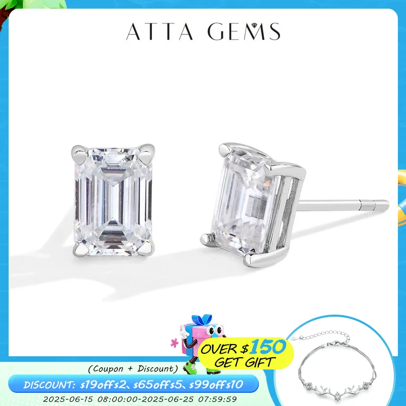 ATTAGEMS 1.0CT Emerald Cut Moissanite Stud Earrings D Color for Women Men S925 Sterling Silver Sparkling Engagement Jewelry Gift
ATTAGEMS 1.0CT Emerald Cut Moissanite Stud Earrings D Color for Women Men S925 Sterling Silver Sparkling Engagement Jewelry Gift