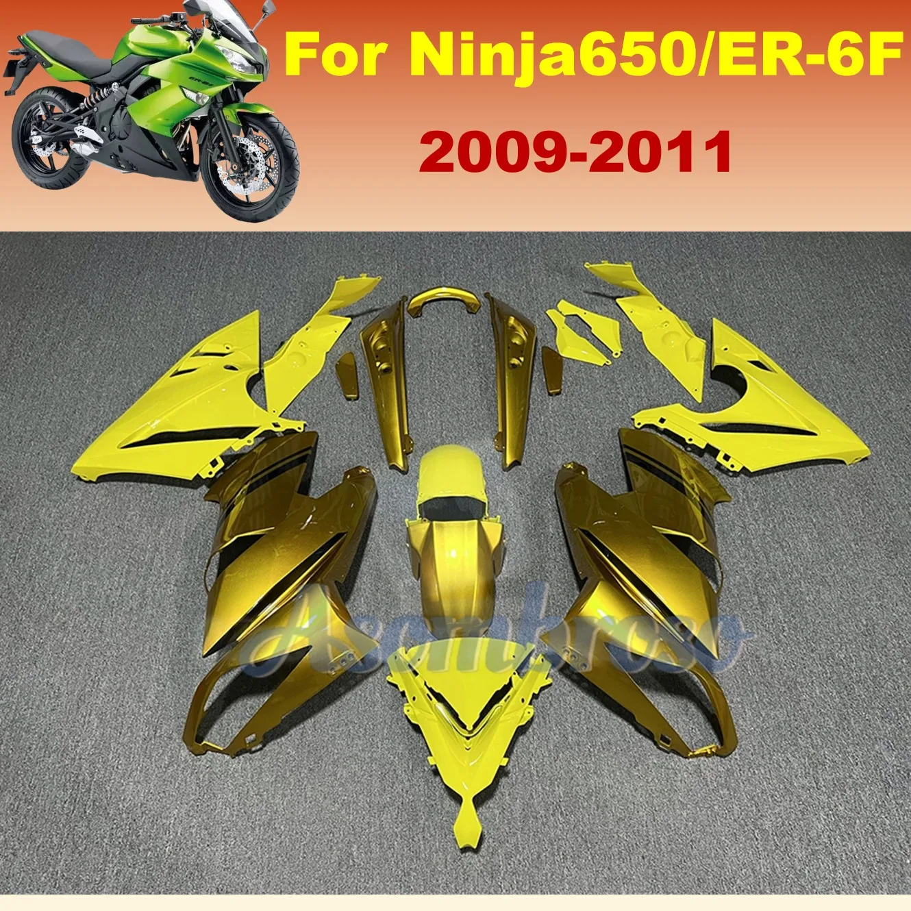 Gold Fairings kit fit For Ninja 650 2009 2010 2011 ER 6F 09-12 Ninja650R Motorcycle Accessories Bodywork Cowl
Gold Fairings kit fit For Ninja 650 2009 2010 2011 ER 6F 09-12 Ninja650R Motorcycle Accessories Bodywork Cowl