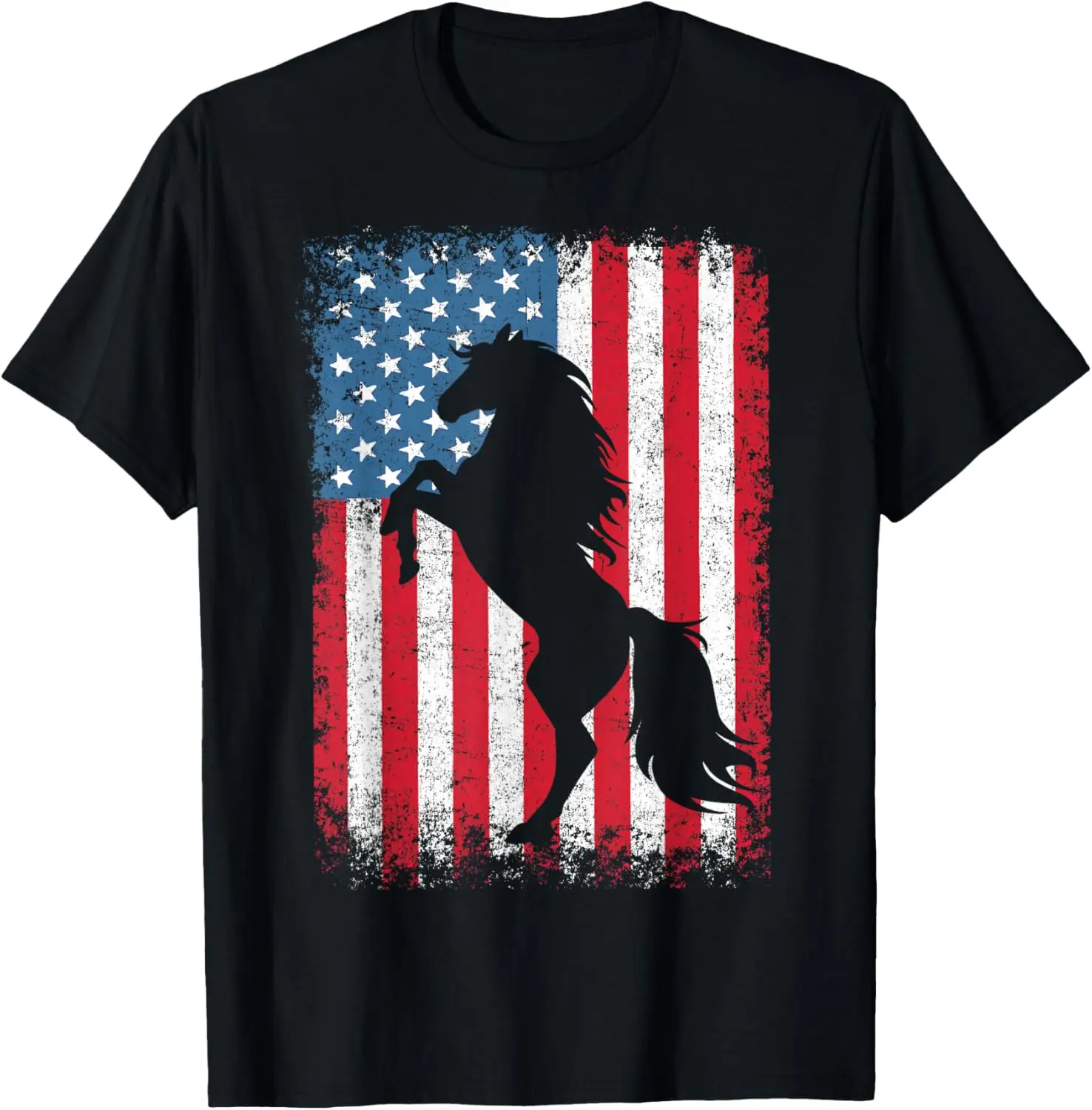 Rearing Horse American Flag Graphic Tee Patriotic Equestrian Men Women T-Shirt
Rearing Horse American Flag Graphic Tee Patriotic Equestrian Men Women T-Shirt