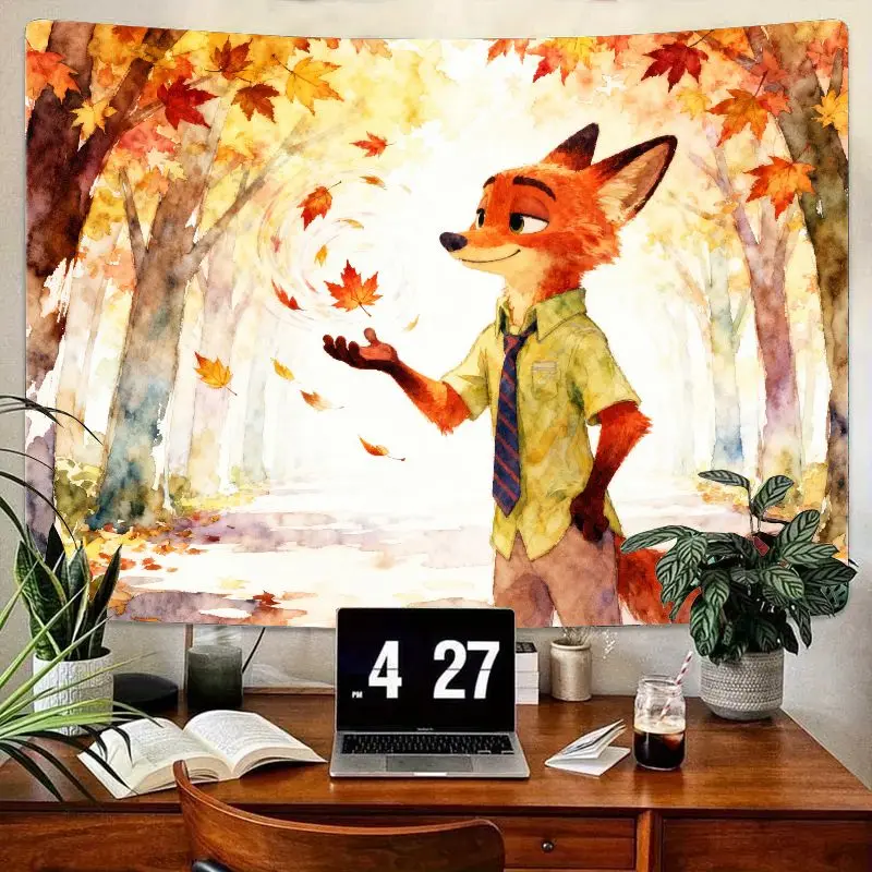 1PC Zootopia Nick Wilde Fox Tapestry, Watercolor Autumn Leaves Polyester Wall Art for Bedroom Living Room Decor, Cute Fan Gift
1PC Zootopia Nick Wilde Fox Tapestry, Watercolor Autumn Leaves Polyester Wall Art for Bedroom Living Room Decor, Cute Fan Gift